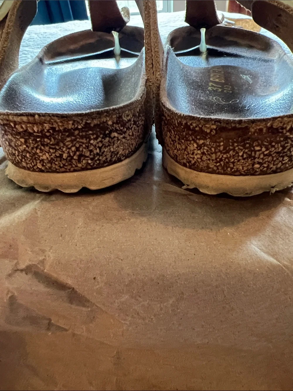 Birkenstock Gizeh Thong Sandals in Metallic Gold